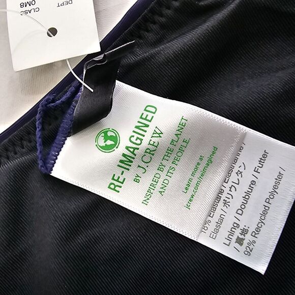 J Crew Swim Bottom Blue Curved Waist Bikini High Cut Cheeky Mid Navy - Picture 3 of 10